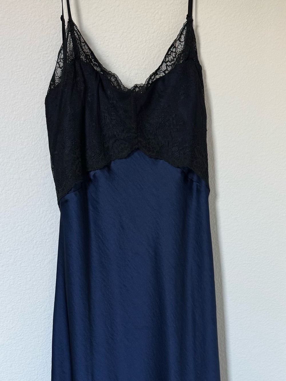 Abercrombie & Fitch Deep Navy Satin Maxi Dress